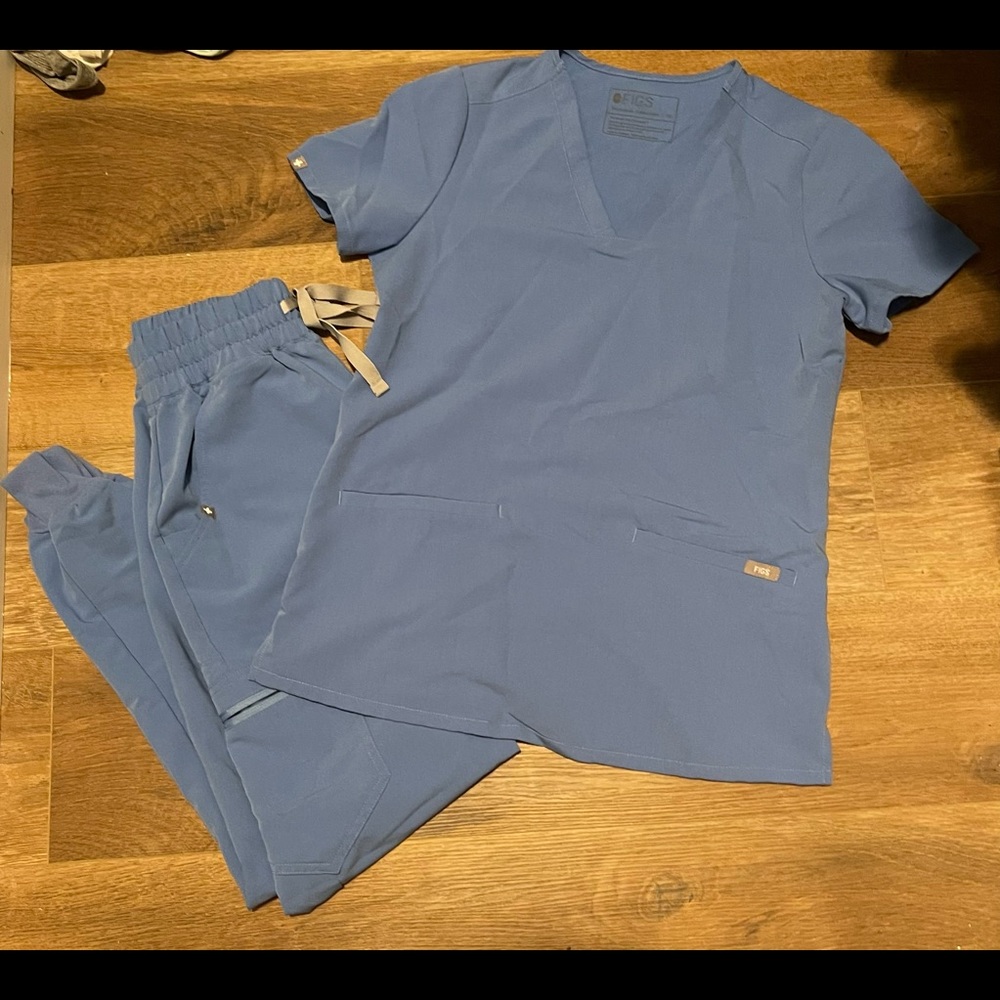 Figs Ceil Blue Scrub Set, Size XS